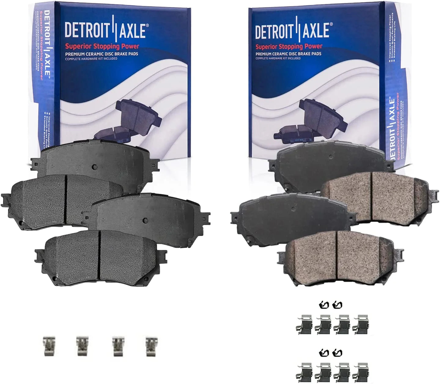 Detroit Axle - Brake Pads for 2016-2021 Mazda 6 2017 2018 2019 2020 Ceramic Brake Pads w/Hardware Front & Rear Replacement