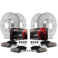 Power Stop Front and Rear Z23 Daily Driver Carbon-Fiber Ceramic Brake Pad and Drilled & Slotted Rotor Kit K8792