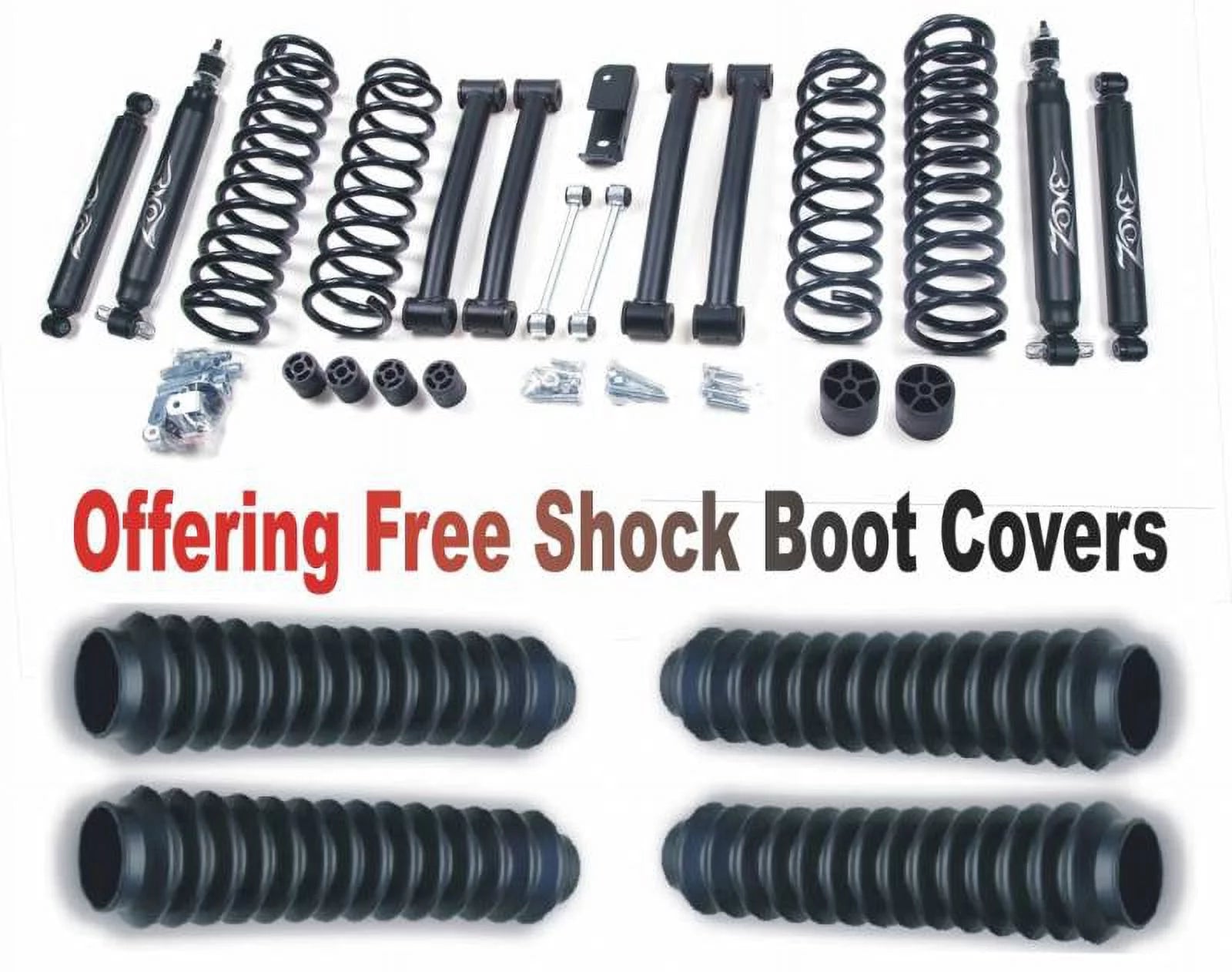 Zone OffRoad 1993-1998 Jeep Grand Cherokee ZJ 4in Suspension System With Free Boot Protectors ZONJ16N