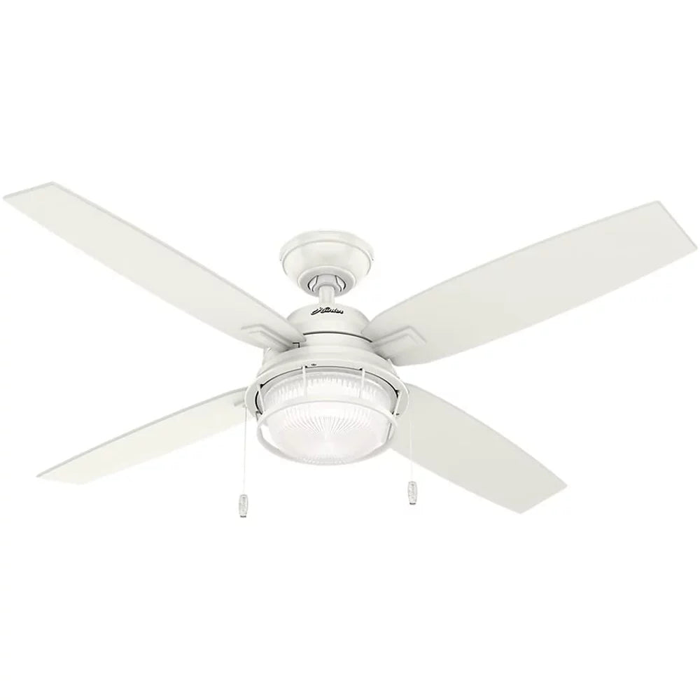 Hunter Ocala 52 Indoor/Outdoor Ceiling Fan w/ LED Light and Pull Chain, White